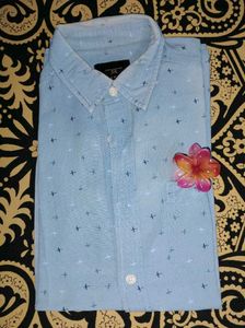 🎀Flying Machine Men's Blue Printed Shirt🎀