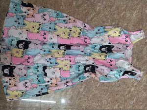 Cute Cat Print Dress
