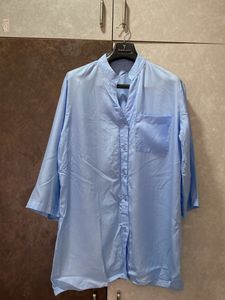 Light Blue Collared Tunic Shirt