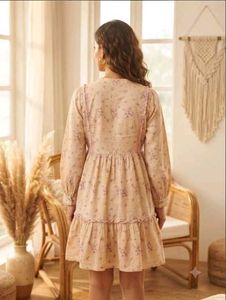 Floral Print Mini Dress with Puff Sleeves