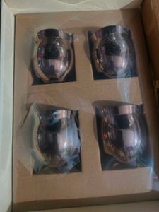 Set of 4 Silver Egg Shaped Shot Glasses
