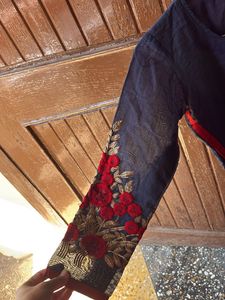 Embroidered Kurta with Button Detail