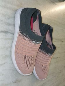 Stylish Pink &amp; Grey Slip-On Sneakers