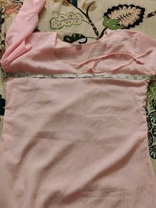 Light Pink Tie-Neck Kurta
