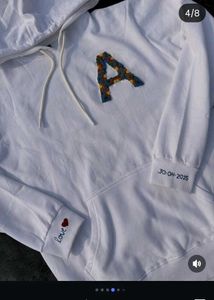 White "Name" Embroidered Sweatshirt