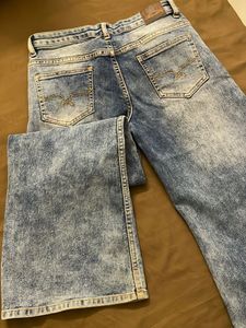 Wide Leg Blue Denim Jeans