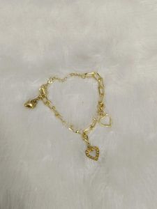 Gold Heart Charm Bracelet