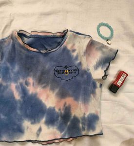 Tie-Dye Ribbed Cropped Top