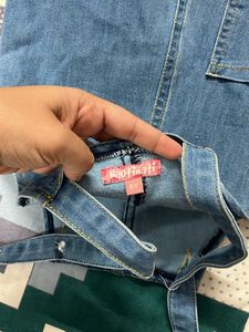 Denim Dress with Sparkly Appliques