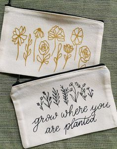 Set of 2 Floral Pouches