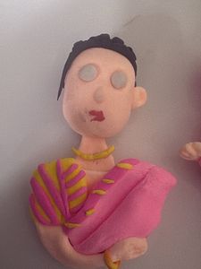 Handmade Clay Lehenga Choli Figure