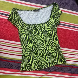Neon Zebra Print Top