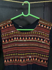 Embroidered Black Kurta