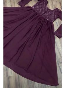 Elegant Maroon Embellished Dress