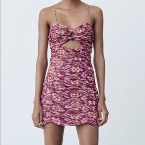 Zara Brand New Floral Cutout Sexy Mini Dress