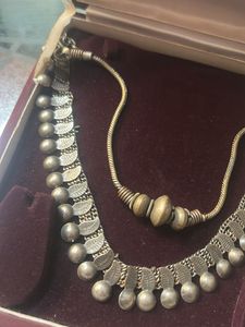 two way  Silver Necklace and Earrings