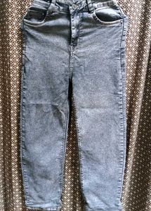 Grey High Waist Straight Fit Women's Jeans | Premi