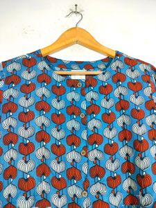 Light Teal Blue Printed Kurta (Women's)