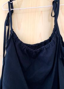 Black Tie-Strap Camisole Top