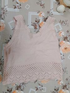 Cute Peach knit Crop Top