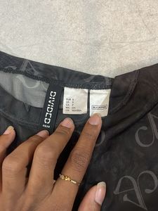 Black Pink Sheer Mesh Logo Top