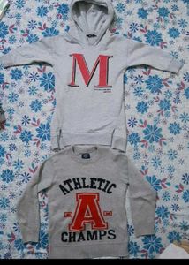 Grey Hooded Sweatshirt & Crewneck Sweater