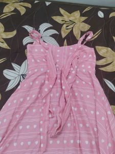 Cute Pink Heart Print Sundress