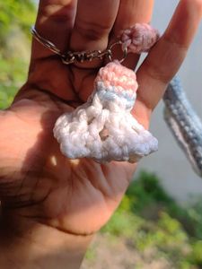 Handmade Crocheted Tennis Racket Keychain
