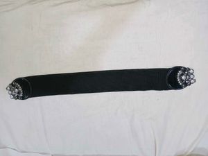 Black Elastic Rhinestone Belt