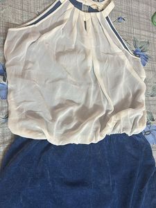 White &amp; Blue Mini Dress