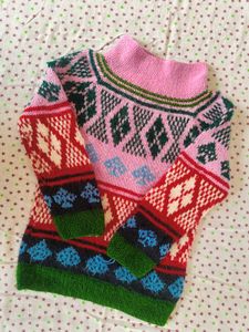 Colorful Patterned Knit Sweater