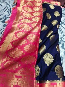 Navy Blue Banarasi Silk Saree