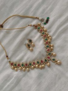 multi necklace with earrings