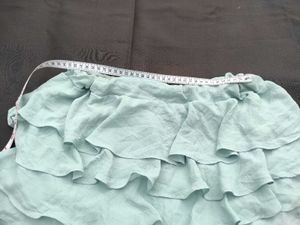 Light Blue Ruffled Mini Skirt with shorts attached