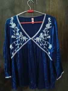 Beautiful Blue Embroidered Kurta