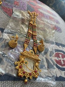 Exquisite Gold-Plated Necklace with Pearls &amp; Ruby