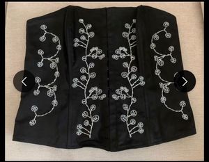 Embellished Black Corset Top