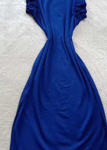 Royal Blue Ruffle Sleeve Midi Dress