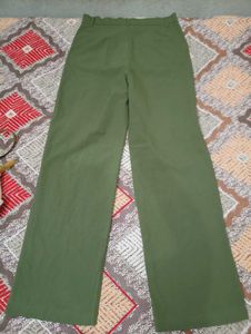 Olive Green Wide Leg Trousers