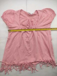 Pink Fringed Top