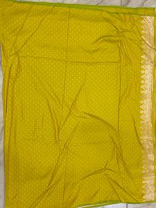 Vibrant Yellow Silk Saree