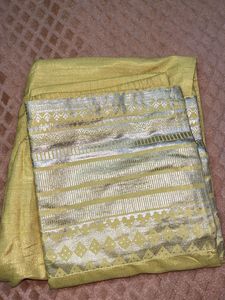 Yellow Silk Blend Trousers