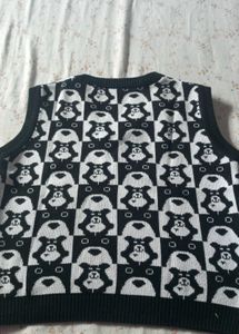 Cute Teddy Bear Knit Vest