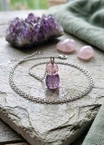 Rosy Necklace with Anti tarnish chain