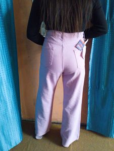 💜🤍 Waist:-32 Light Purple Wide Leg Jeans🤍