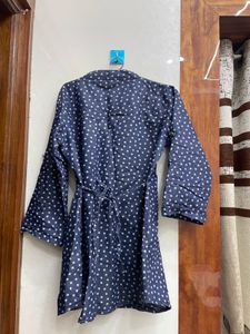Blue Star Print Tunic Top