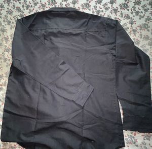Men's Black Mandarin Collar Shirt