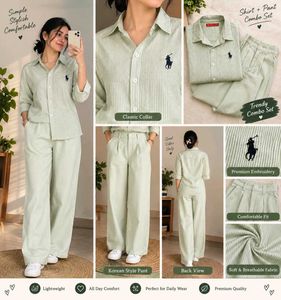 Stylish Striped Shirt &amp; Pant Set