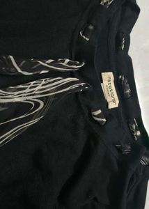 Black Pure Winter Wear  with silk ribbon