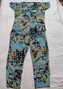 New - Graffiti Skateboard Print Paijama set